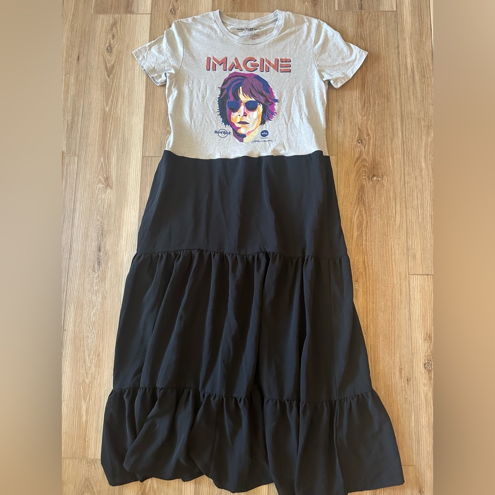 Custom John Lennon Band Tee Dress. M (Upcycled)